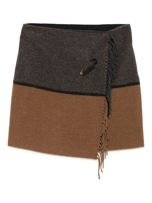 SEMICOUTURE FRINGED SKIRT